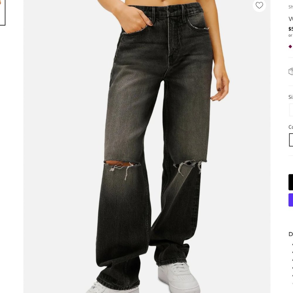 Good American Good 90's Jeans - Black - Size 10/30